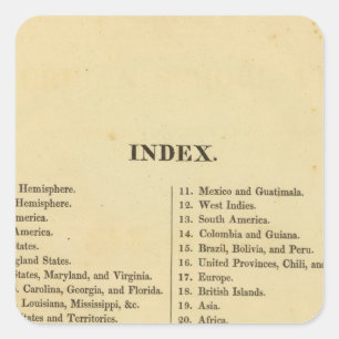 Griggs amerikanischer Schulatlas Quadratischer Aufkleber
