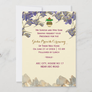 Griha Pravesh Zeremonie Einladung