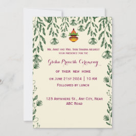 Griha Pravesh Zeremonie Einladung