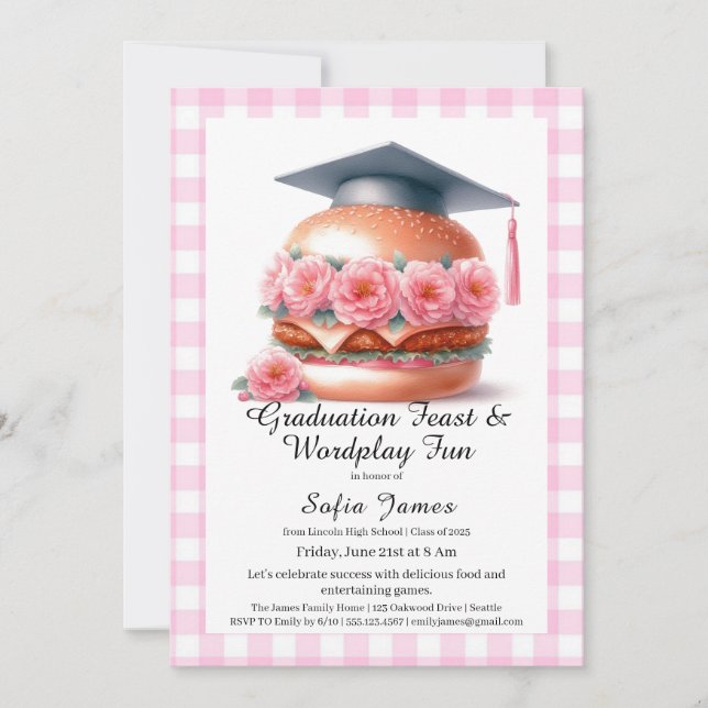 Grill and Chill Graduation Party Invitation Einladung (Vorderseite)