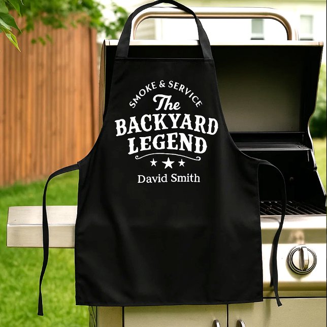 Grill Apron "Backyard Legend" mit individuellem Na Schürze (Backyard Legend BBQ Apron with Custom Name)