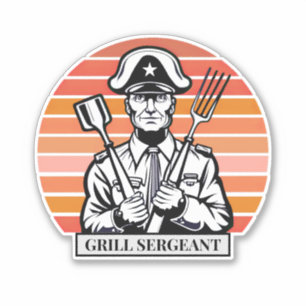 Grill Barbecue Sergeant Aufkleber