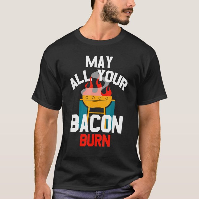 Grill Burning Bacon T-Shirt (Vorderseite)
