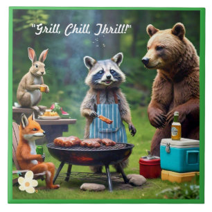"Grill, Chill, Wild" Fliese