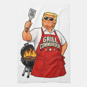 Grill Commander Barbecue Schürze Rot Geschirrtuch