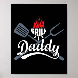 Grill Daddy BBQ Barbecue-Geschenke Männer Vater Va Poster