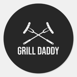 Grill Daddy Funny Fathers Day Gift Grillparty gri Runder Aufkleber
