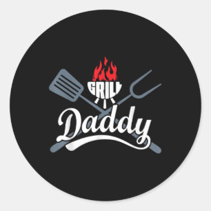 Grill Daddy Grillen Barbecue Gifts Men Vater Vathe Runder Aufkleber