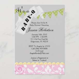 Grill-Dusche des Baby-Q, niedlich Einladung