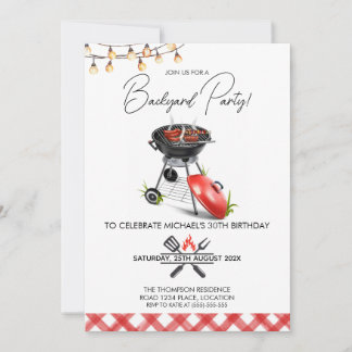 Grill Food Backyard GRILLEN Birthday Einladung
