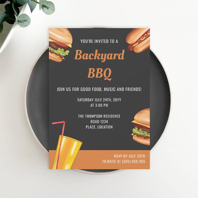 Grill Food Hamburger Hot Dog Summer Backyard GRILL Einladung (Von Creator hochgeladen)