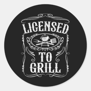 Grill Funny Grillen Grilling Vaters Day D Runder Aufkleber