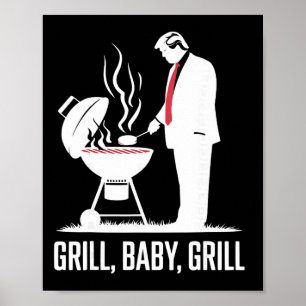 Grill für Grill lustige Trump-Silhouette 4. Juli Poster