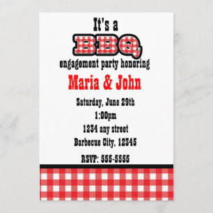 Grill GRILLEN Gingham-Sommer-Land-Party Einladung