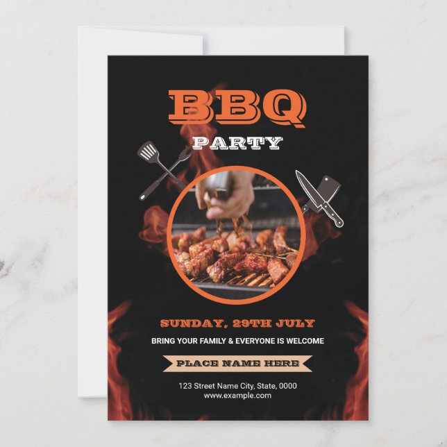Grill / GRILLEN Party Flyer Einladung (Vorderseite)