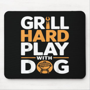 Grill Hard Spiel Mit Hund Hinterhof Bbq Liebhaber Mousepad