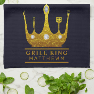 Grill King BBQ-Krone navy Mach es selbst  Geschirrtuch