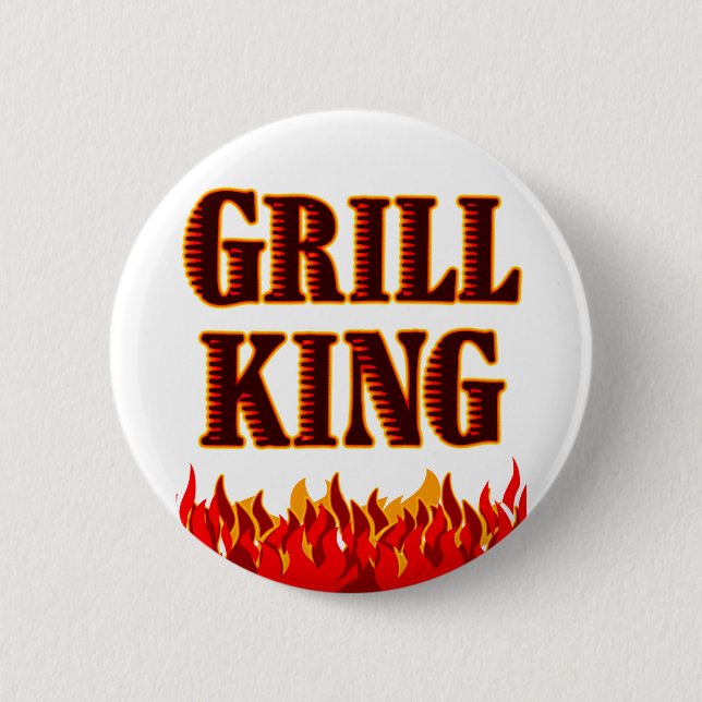 Grill King BBQ Saying Button (Vorderseite)