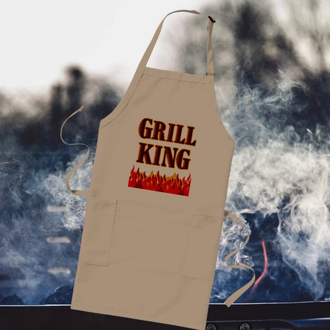 Grill King Flames GRILLEN Slogan Schürze (Grill King Flames BBQ Slogan Apron)