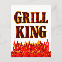 Grill King Flames GRILLEN Sprichwort Postcard
