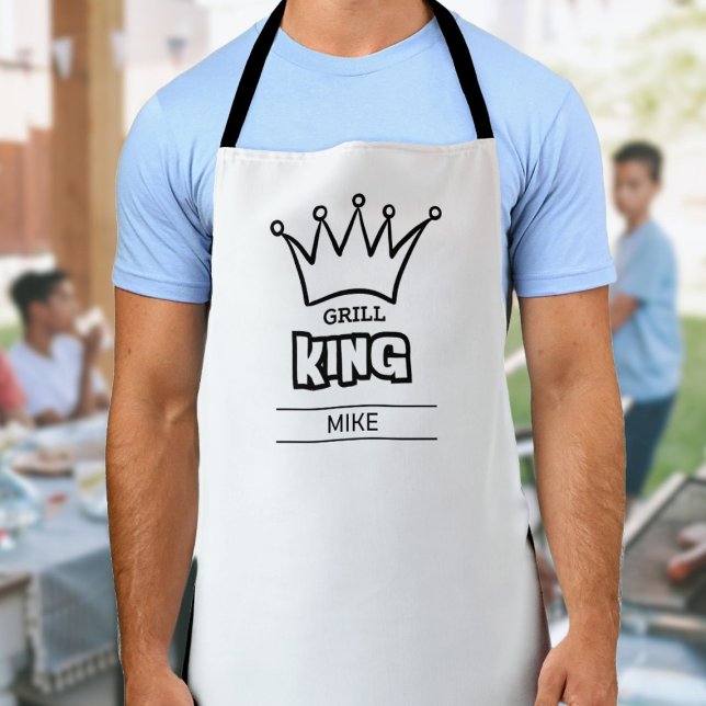 Grill King, lustige mit Monogramm GRILLEN-Krone Schürze (Von Creator hochgeladen)