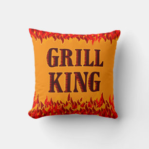 Grill King Red Flames BBQ Art Kissen
