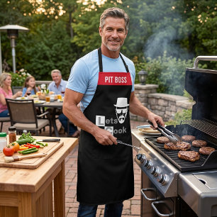 Grill-Koch-Schürze - Lustiges Let's Cook Attitude- Schürze