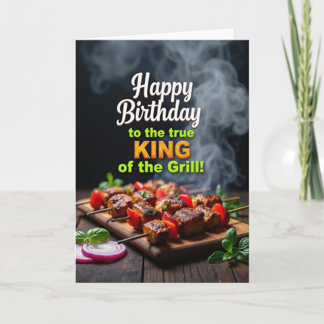 Grill König Geburtstagskarte Karte (Vorderseite)