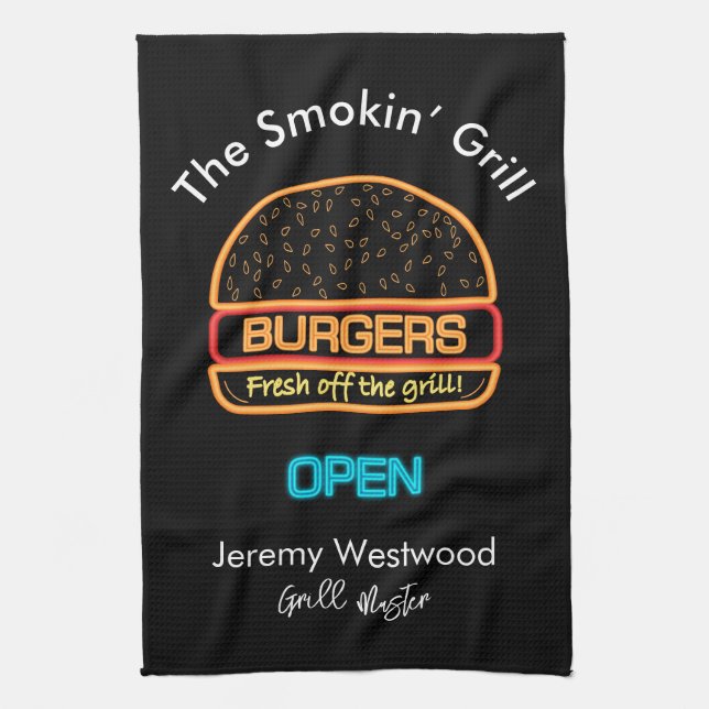 Grill Küchenhandtücher Backyard Grill Master Burge Geschirrtuch (Vertikal)