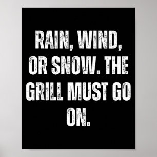 Grill lustiger BBQ-Chef Fleisch Rauch Poster