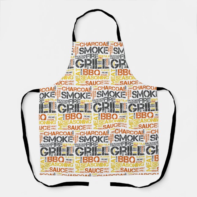 Grill Master BBQ-Typografie Schürze (Vorderseite)