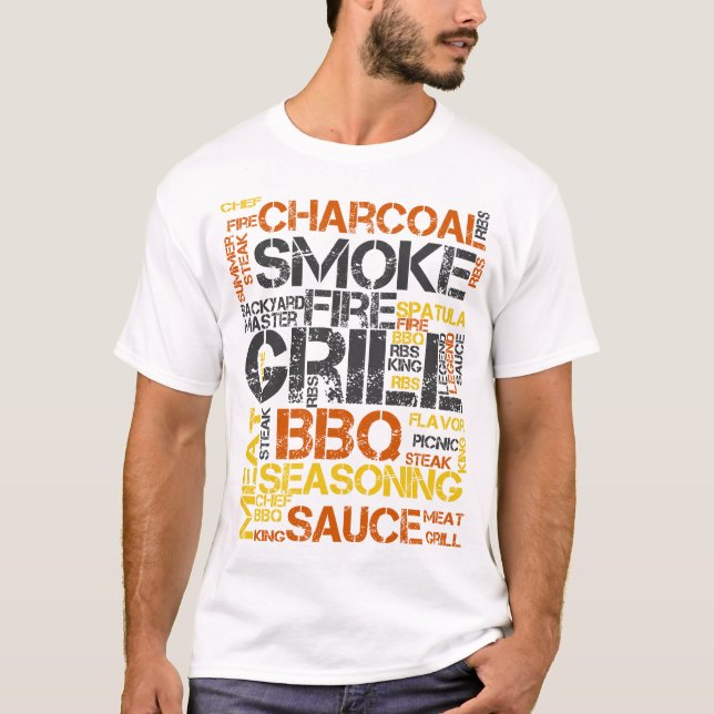 Grill Master BBQ-Typografie T-Shirt (Vorderseite)