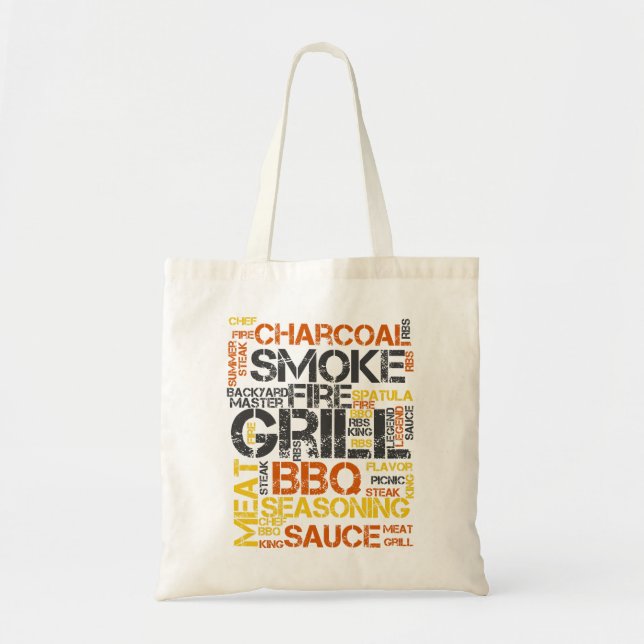 Grill Master BBQ-Typografie Tragetasche (Vorne)