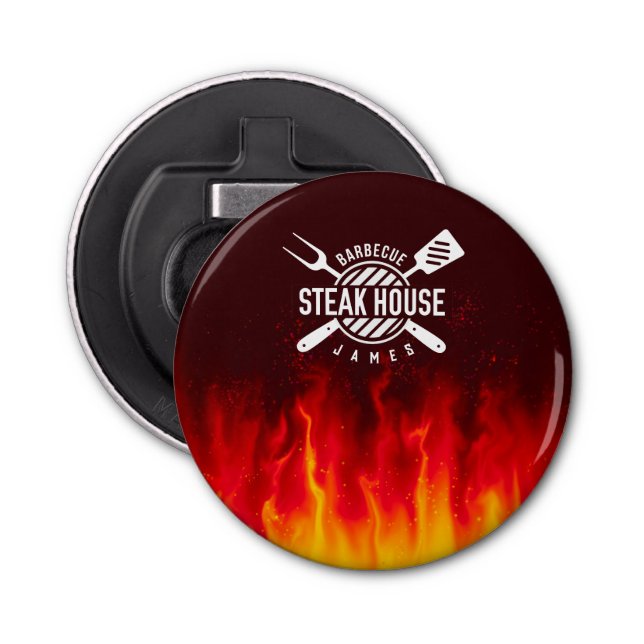 Grill Master — Benutzerdefinierte GRILLEN Flames Flaschenöffner (Vorderseite)