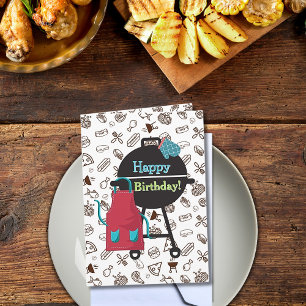 Grill Master Birthday Card mit Fun GRILLEN Theme Karte