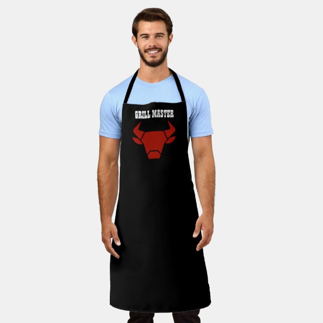 Grill Master Black Bull Head Schürze (Getragen)