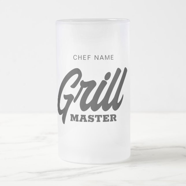 Grill Master Glasbierstein Tasse für GRILLEN Koch (Mittel)