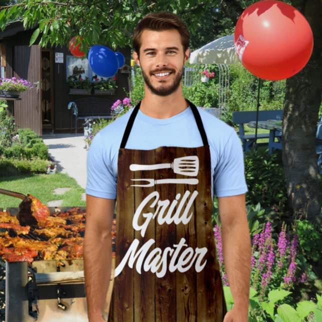 Grill Master GRILLEN Rustic Wood Koch Schürze (Von Creator hochgeladen)