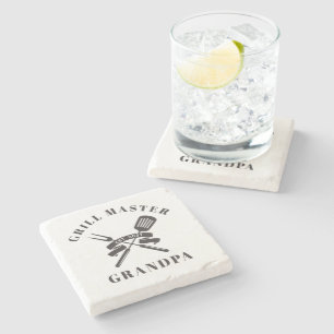 Grill Master Großvater Großvater Maßgeschneidert Steinuntersetzer