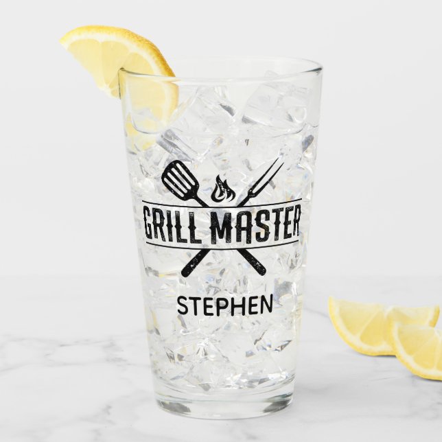 Grill Master Imitate Leather Set Glass Cup Glas (Vorderseite Ice)