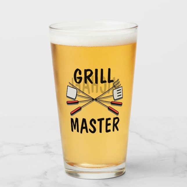 Grill Master mit Name Glas (Vorne (Gefüllt))