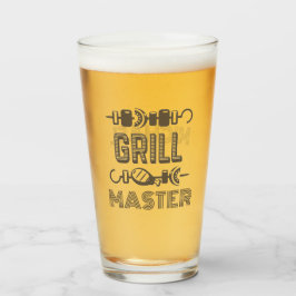 Grill Master mit Name Glas