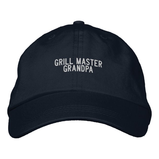 'Grill Master Opa' BBQ-König Lustiges Geschenk  Bestickte Baseballkappe (Vorderseite)