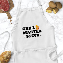 Grill Master Personalisiert Name Schürze für Männe