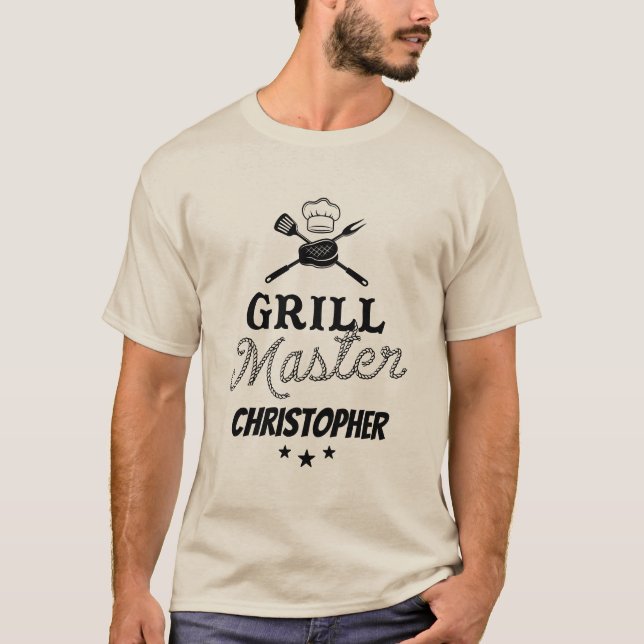 Grill Master Personalisiert Vatertag GRILLEN T-Shirt (Vorderseite)