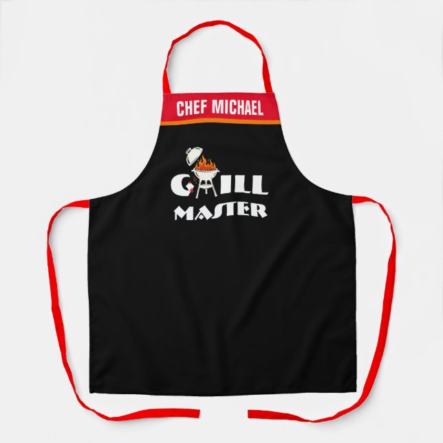 Grill Master Schürze - Personalisierter Name BBQ K (Vorderseite)