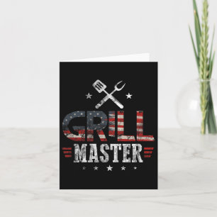 Grill Master Usa Flag Patriotic Barbeque Grillen 4 Karte