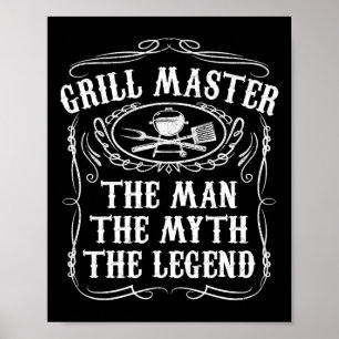 Grill Meister der Mann der Mythenlegende lustige G Poster