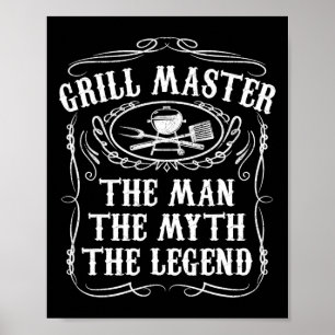 Grill Meister der Mann der Mythenlegende lustige G Poster