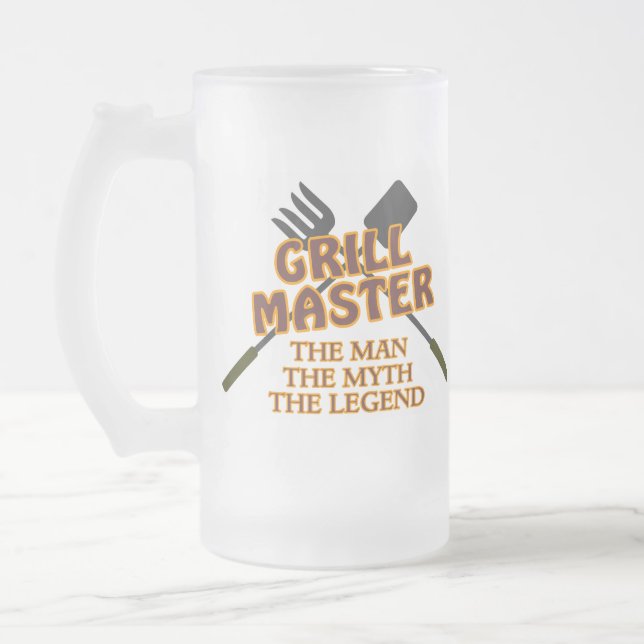GRILL-MEISTER - DER MANN DER MYTHOS DIE LEGENDE MATTGLAS BIERGLAS (Links)